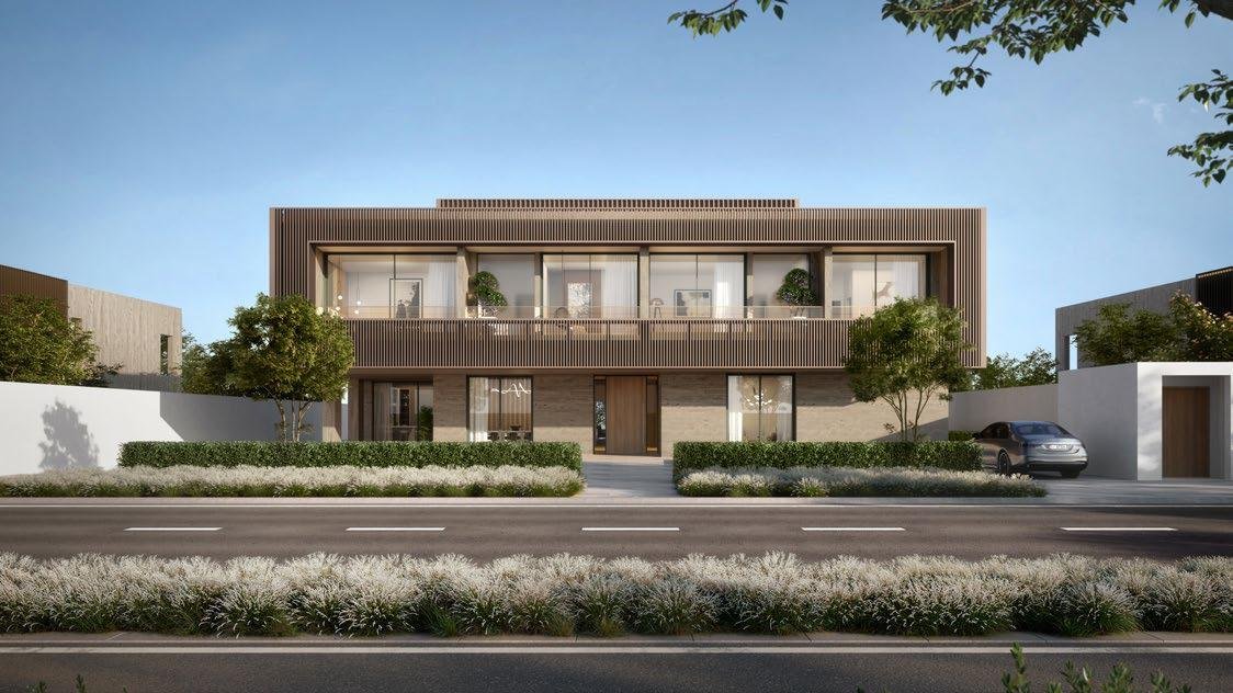 Modern Mediterranean villas at Nawayef East Hills Hudayriyat Island Abu Dhabi with private pools and premium architecture